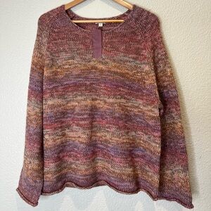 J. Jill Ombré Pastel Sunset Metallic Knit Sweater, XL